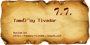 Tamásy Tivadar névjegykártya